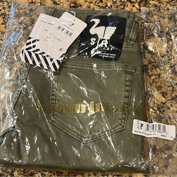 Sandrine Rose FP Skinny Jeans Size 27 Army Green - Picture 4 of 5